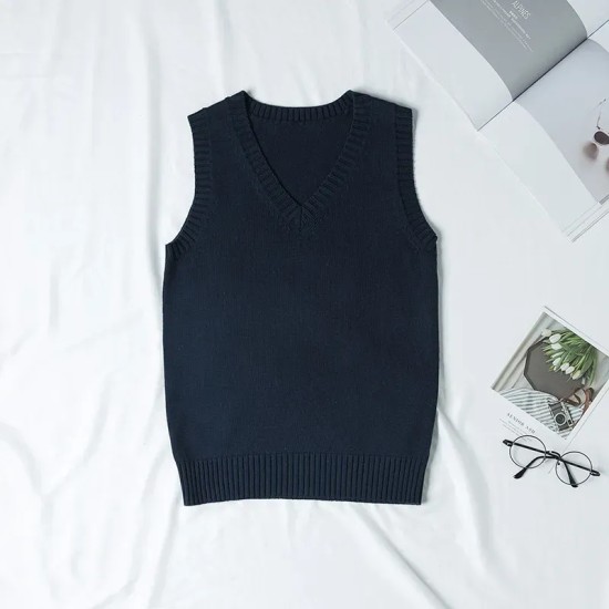 Women Fashion Solid Color V-Neck Sleeveless Knitwear Women Fashion Solid Color V-Neck Sleeveless Knitwear