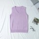 Women Fashion Solid Color V-Neck Sleeveless Knitwear Women Fashion Solid Color V-Neck Sleeveless Knitwear