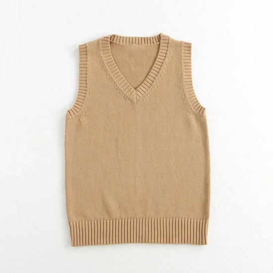 Women Fashion Solid Color V-Neck Sleeveless Knitwear Women Fashion Solid Color V-Neck Sleeveless Knitwear