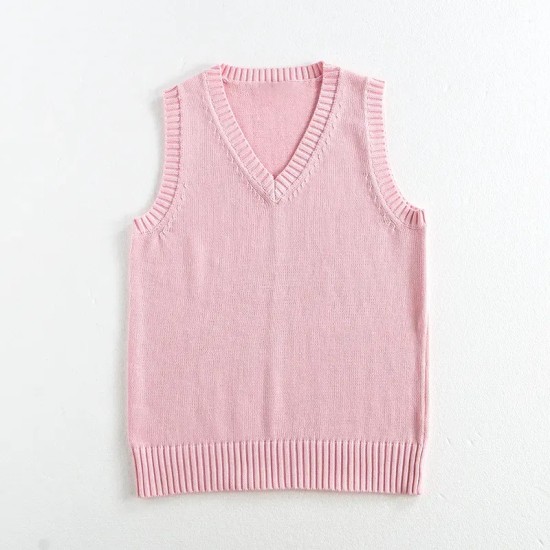 Women Fashion Solid Color V-Neck Sleeveless Knitwear Women Fashion Solid Color V-Neck Sleeveless Knitwear