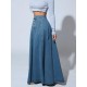 Women Fashion Single-Breasted Denim Skirt Women Fashion Single-Breasted Denim Skirt