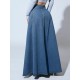 Women Fashion Single-Breasted Denim Skirt Women Fashion Single-Breasted Denim Skirt