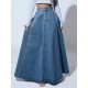 Women Fashion Single-Breasted Denim Skirt Women Fashion Single-Breasted Denim Skirt