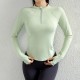 Women Fashion Solid Color Long-Sleeve Half-Zipper Finger Exposed Yoga Sports Top Women Fashion Solid Color Long-Sleeve Half-Zipper Finger Exposed Yoga Sports Top