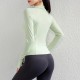 Women Fashion Solid Color Long-Sleeve Half-Zipper Finger Exposed Yoga Sports Top Women Fashion Solid Color Long-Sleeve Half-Zipper Finger Exposed Yoga Sports Top