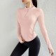 Women Fashion Solid Color Long-Sleeve Half-Zipper Finger Exposed Yoga Sports Top Women Fashion Solid Color Long-Sleeve Half-Zipper Finger Exposed Yoga Sports Top