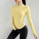 Women Fashion Solid Color Long-Sleeve Half-Zipper Finger Exposed Yoga Sports Top Women Fashion Solid Color Long-Sleeve Half-Zipper Finger Exposed Yoga Sports Top