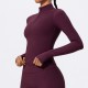 Women Fashion Solid Color Half-Zipper Long-Sleeve Finger Exposed Yoga Sports Top Women Fashion Solid Color Half-Zipper Long-Sleeve Finger Exposed Yoga Sports Top