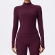 Women Fashion Solid Color Half-Zipper Long-Sleeve Finger Exposed Yoga Sports Top Women Fashion Solid Color Half-Zipper Long-Sleeve Finger Exposed Yoga Sports Top
