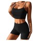 Women Fashion Sexy Solid Color Camisole High Waist Shorts Two-Piece Set Women Fashion Sexy Solid Color Camisole High Waist Shorts Two-Piece Set