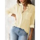 Women Fashion Casual Stripe Lapel Long-Sleeved Single Breasted Loose Blouse Women Fashion Casual Stripe Lapel Long-Sleeved Single Breasted Loose Blouse