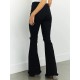 Women Fashion Black Ripped Stretch Flared Jeans Women Fashion Black Ripped Stretch Flared Jeans