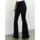 Women Fashion Black Ripped Stretch Flared Jeans Women Fashion Black Ripped Stretch Flared Jeans