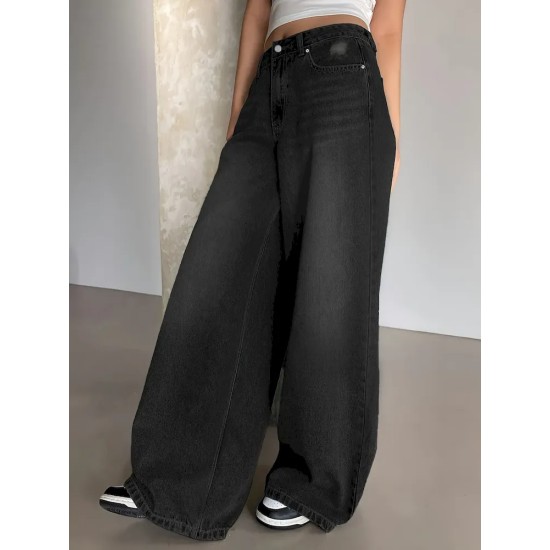 Women Fashion Loose Wide Leg Jeans Women Fashion Loose Wide Leg Jeans