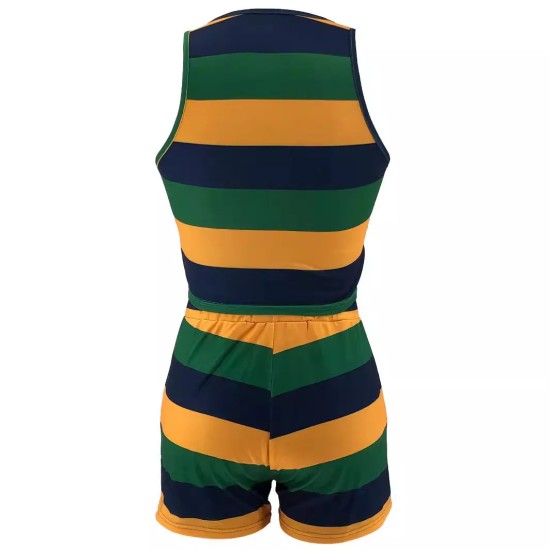 Women Fashion Casual Striple V-Neck Tank Top Tight Shorts Two-Piece Set Women Fashion Casual Striple V-Neck Tank Top Tight Shorts Two-Piece Set