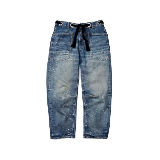 Women Fashion Stitching Loose Jeans Women Fashion Stitching Loose Jeans