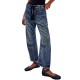 Women Fashion Stitching Loose Jeans Women Fashion Stitching Loose Jeans