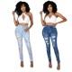 Women Fashion Multicolor Print Ripped Jeans Women Fashion Multicolor Print Ripped Jeans