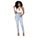 Women Fashion Multicolor Print Ripped Jeans Women Fashion Multicolor Print Ripped Jeans