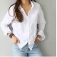 Spring Solid Color Basic Long Sleeve Shirt Office Chi Women Slim Lapel Blouse Spring Solid Color Basic Long Sleeve Shirt Office Chi Women Slim Lapel Blouse