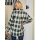 Women Fashion Casual Color Block Plaid Lapel Long-Sleeve Single-Breasted Loose Blouse Women Fashion Casual Color Block Plaid Lapel Long-Sleeve Single-Breasted Loose Blouse