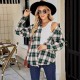 Women Fashion Casual Color Block Plaid Lapel Long-Sleeve Single-Breasted Loose Blouse Women Fashion Casual Color Block Plaid Lapel Long-Sleeve Single-Breasted Loose Blouse