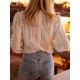 Women Fashion Casual Hollow-Out Solid Color V-Neck Long Sleeve Blouse Women Fashion Casual Hollow-Out Solid Color V-Neck Long Sleeve Blouse