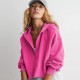 Women Fashion Simple Solid Color V-Neck Long Sleeve Loose Hoodies Women Fashion Simple Solid Color V-Neck Long Sleeve Loose Hoodies