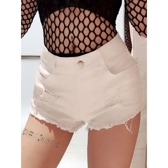 Women Sexy Hole Denim Shorts Women Sexy Hole Denim Shorts